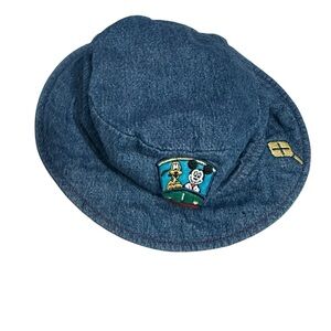 Blue Denim Bucket Hat with Cartoon Patch